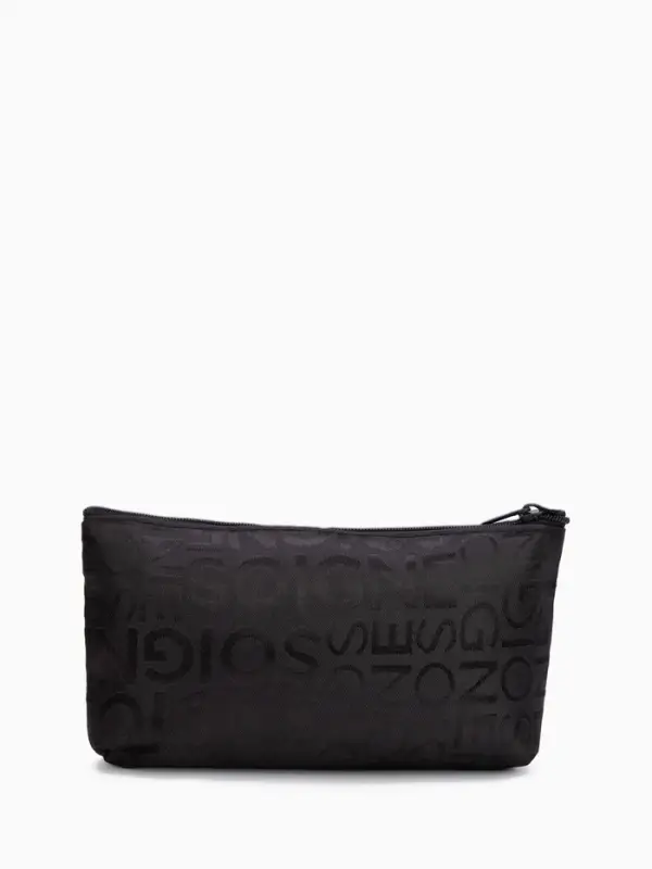 Косметичка - пенал на молнии, маленькая, с рисунком, чёрная