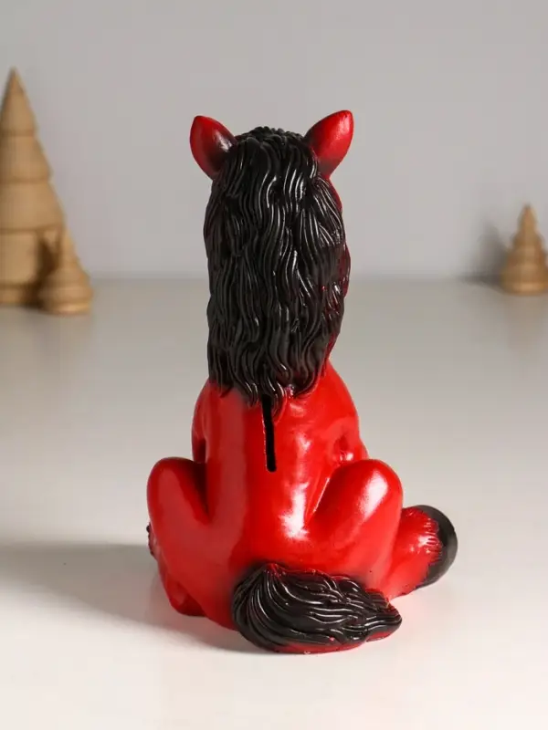 Копилка "Огненный конь" 20 см, красный