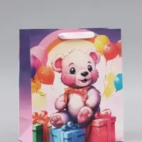 Пакет подарочный вертикальный &laquo;Медвежонок&raquo;, 23&times;27&times;11.5 см