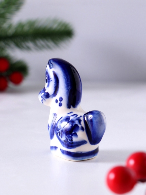 Сувенир Конь Агат, 6,5х5,5х2,5см, гжель Сувенир Конь Агат, 6,5х5,5х2,5см, гжель