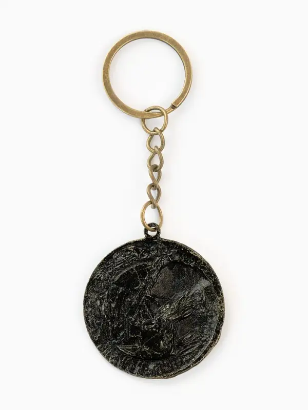 Брелок металл штамповка "Счастливый рубль"