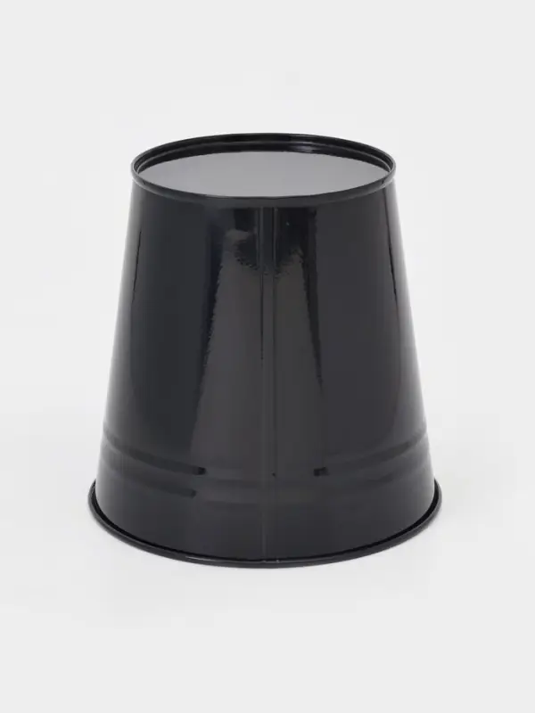 Вазон без ручек, 5 л, h=20.5 см, нержавеющая сталь, чёрный