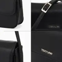 Сумка женская мессенджер TEXTURA на магните, 25&times;7.5&times;19 см, чёрный