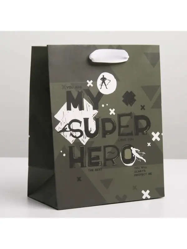 Пакет подарочный ламинированный, упаковка, &laquo;Super Hero&raquo;, MS 18&times;23&times;10 см