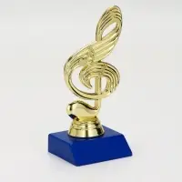 Статуэтка наградная &laquo;Скрипичный ключ&raquo;, пластиковая, 14.5&times;6.5&times;6 см, цвет золотой