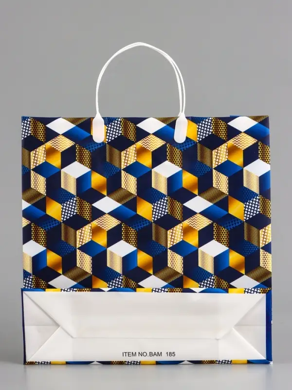 Пакет &laquo;Геометрия на синем&raquo;, мягкий пластик, 29&times;30 см, 100 мкм