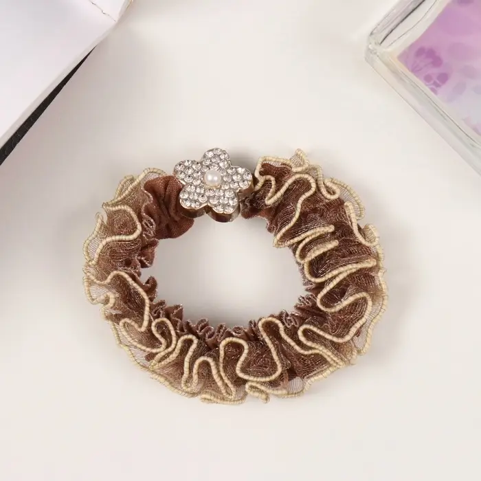 Резинка для волос Резинка для волос "Флоранс" цветок, 6 см, коричневый