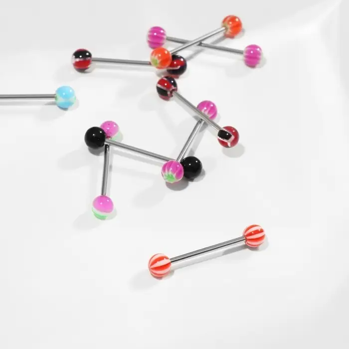 Пирсинг в язык «Леденцы» штанга, L=1.9 см, МИКС, фас 10 шт.