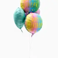 Воздушные шары фольгированны "Happy birthday", набор 5 штук