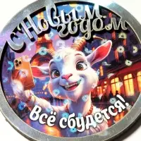 Магнит новогодний набор 5 шт. 2027 &laquo;Зимней сказки!&raquo; d=8 см