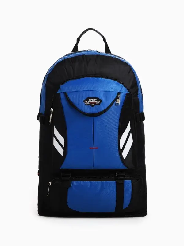 Рюкзак туристический 37 л, с карманами, с увеличением, 35&times;16&times;53/65 см, синий