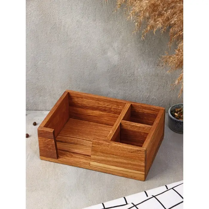 Подставка - салфетница деревянная Adelica, 21.5&times;15&times;7.5 см, дуб