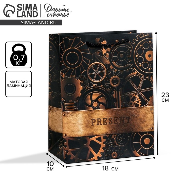 Пакет подарочный ламинированный вертикальный, упаковка, Steel, MS 18 х 23 х 10 см Пакет подарочный ламинированный вертикальный, упаковка, Steel, MS 18 х 23 х 10 см