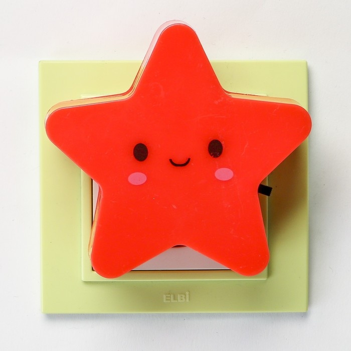 Ночник пластик LED "Звёздочка" с выключателем 220В МИКС 8х8,5х5 см RISALUX