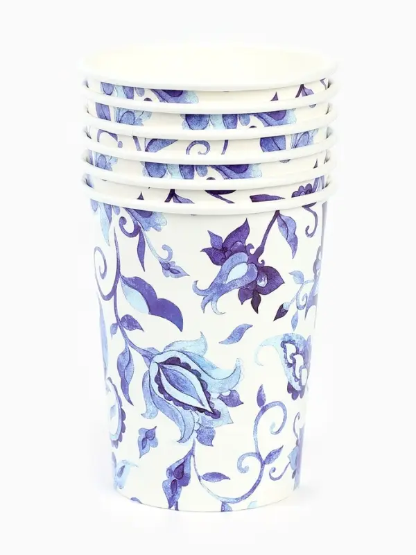 Стакан бумажный одноразовый &laquo;Синие Узоры&raquo;, 250 мл 6 шт