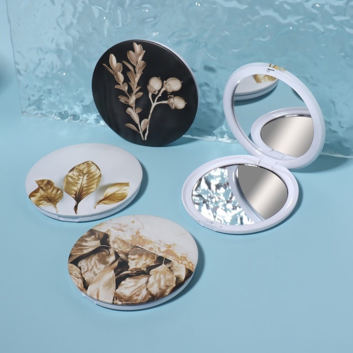 Зеркало складное «Листья», d = 7,5 см, с увеличением, рисунок МИКС Зеркало складное «Листья», d = 7,5 см, с увеличением, рисунок МИКС