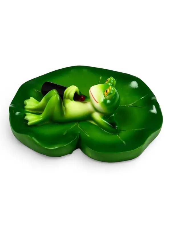 Садовая фигура 10 х 11 х 6 см  водоплавающая  "Лягушка на отдыхе"