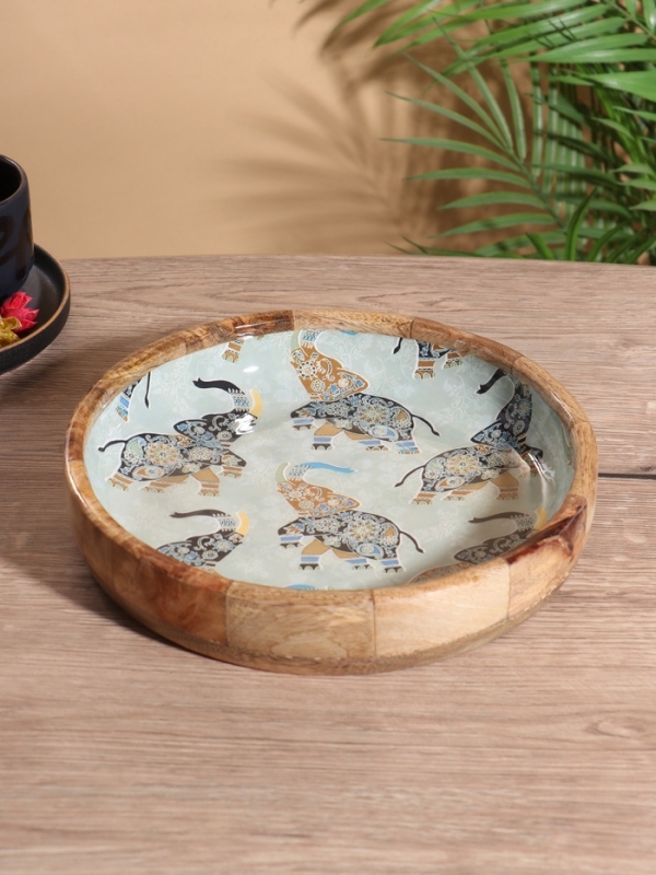 Блюдо Блюдо "Мудрый слон" дерево манго 25х25х4,5 см