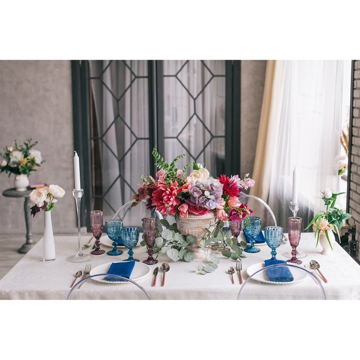 Бокал для вина стеклянный Magistro «Ла-Манш», 250 мл, 8×15,5 см, цвет синий Бокал для вина стеклянный Magistro «Ла-Манш», 250 мл, 8×15,5 см, цвет синий