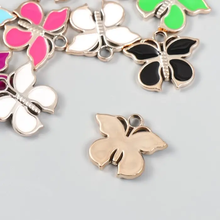 Декор для творчества пластик под металл "Бабочка" золото МИКС 2,2х0,3х2,6 см