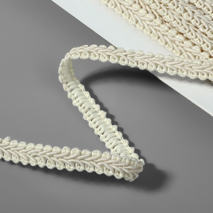 Тесьма декоративная «Шанель», 8 мм, 10 ± 1 м, цвет бежевый Тесьма декоративная «Шанель», 8 мм, 10 ± 1 м, цвет бежевый