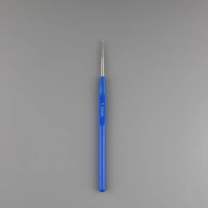 Крючок для вязания, с пластиковой ручкой, d=1 мм, 13.5 см, синий Крючок для вязания, с пластиковой ручкой, d=1 мм, 13.5 см, синий