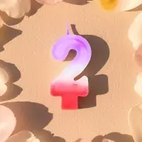Свеча цифра для торта &laquo;2&raquo;, 8&times;3.75&times;1 см