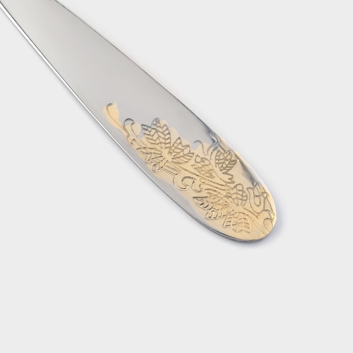 Ложки столовые из нержавеющей стали Доляна &laquo;Букет&raquo;, длина 20,5 см, 6 шт