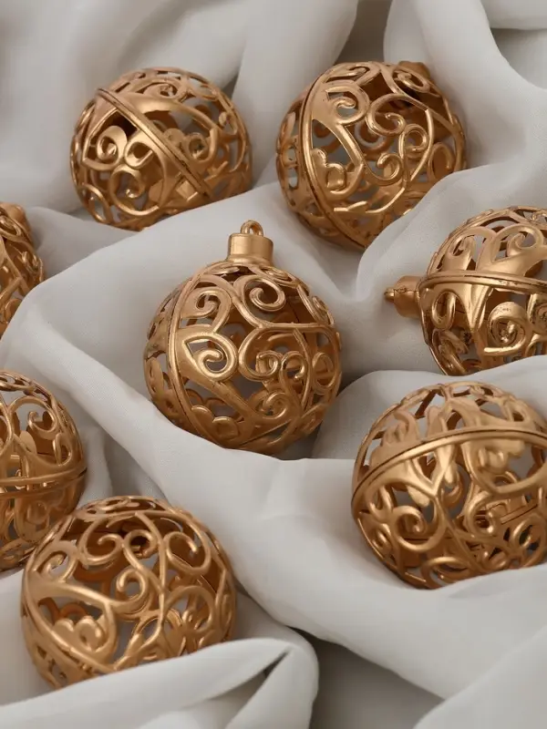 Ёлочные игрушки &laquo;Морозец&raquo;, шары новогодние, d=6 см, 8 шт., золотистые