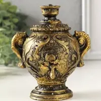 Шкатулка для украшений &laquo;Самовар&raquo; 10&times;12&times;8 см, гипс, состаренное золото