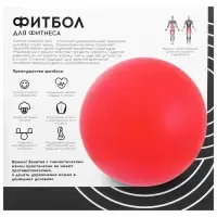 Фитбол ONLYTOP, d=65 см, 900 г, антивзрыв, серый
