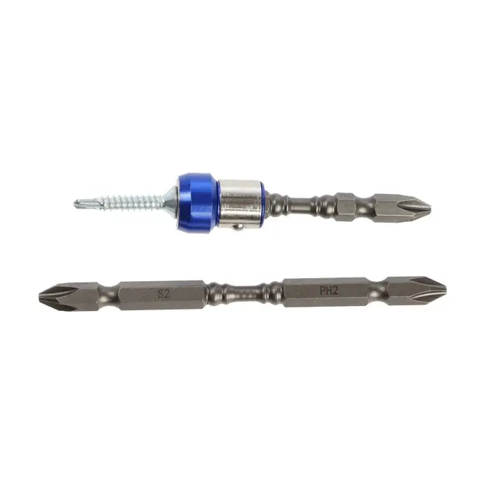 Набор бит ТУНДРА, сталь S2, круглый магнит, двухсторонняя, PH2&times;65 и 100 мм, 2 шт.
