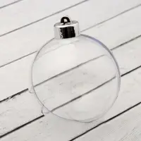 Ёлочный шар заготовка, раздельные части &laquo;Шар с съемной пуцкой&raquo;, диаметр собранного 8 см