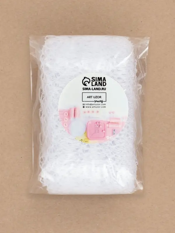 Кружево капроновое, 35 мм, 10&plusmn;1 м, белое