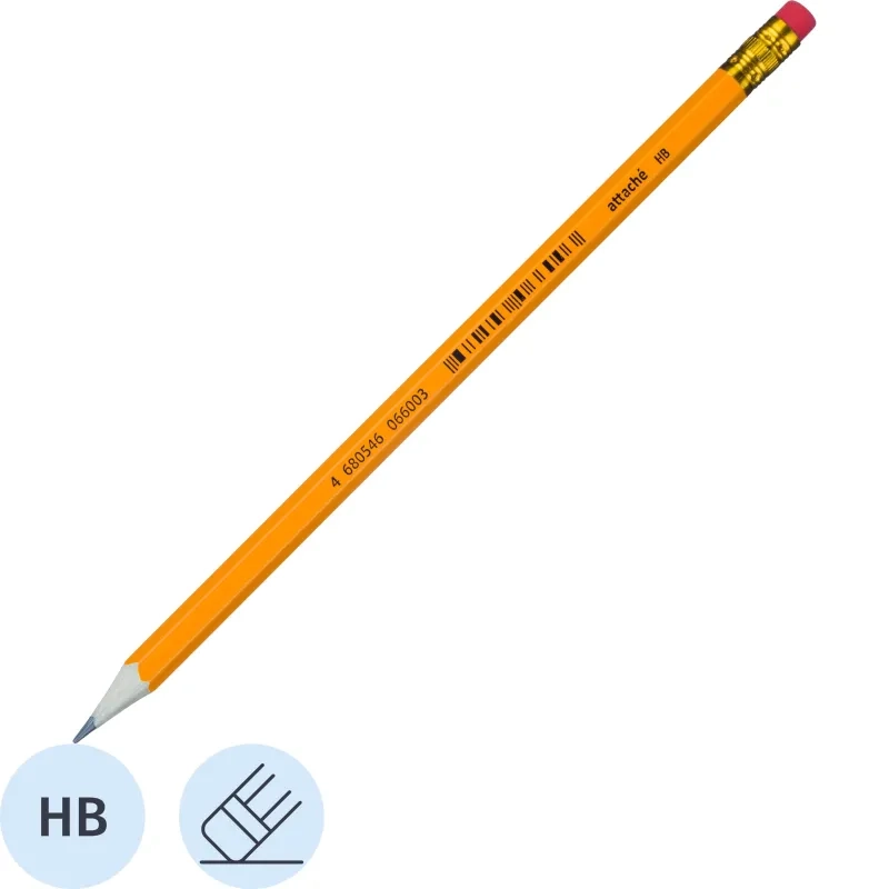 Карандаш чернографитный HB дерев., с ласт, заточ