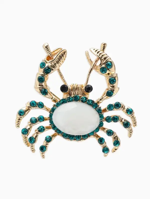 Брошь &laquo;Крабик&raquo;, морская в золоте