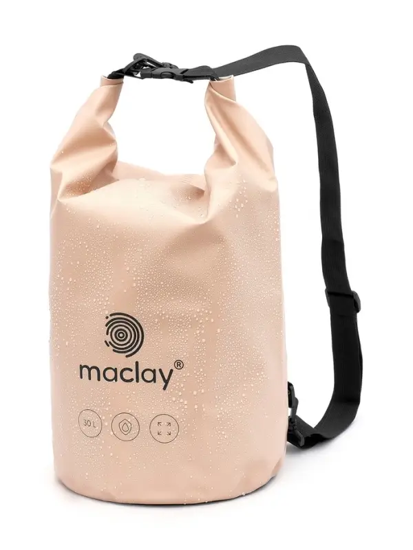 Гермомешок туристический maclay, 30 л, 500D, с лямкой, бежевый