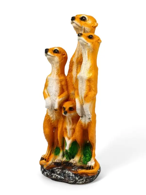 Садовая фигура из полистоуна &laquo;Сурикаты четвёрка&raquo;, 46&times;17&times;20 см
