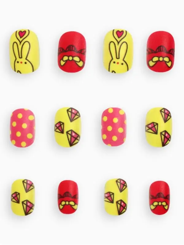 Детские накладные ногти &laquo;Зайчик&raquo;, 12 шт.