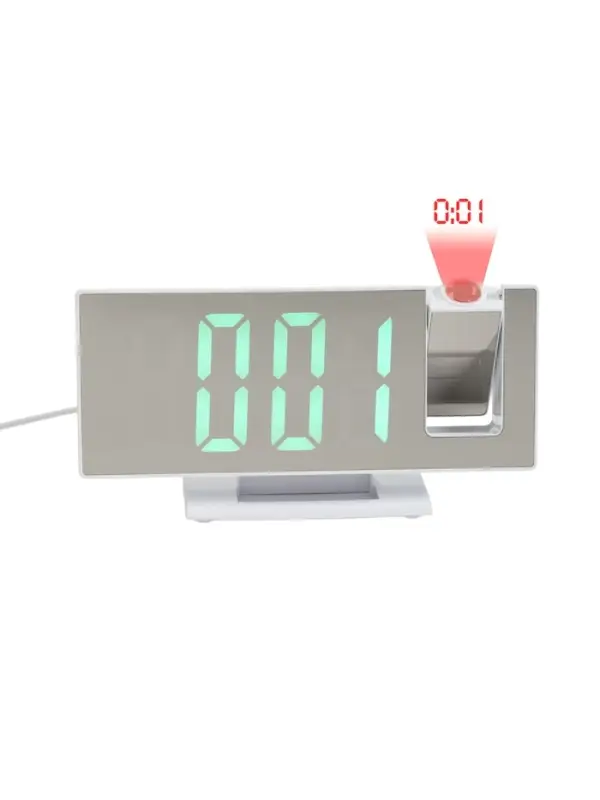 Часы-будильник электронные настольные с проекцией на потолок, 18.4&times;7.5 см, зеленая индикация