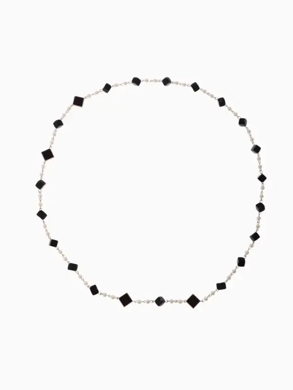 Бусы с жемчугом &laquo;Галантность&raquo;, 90-110 см, чёрно-белые в золоте