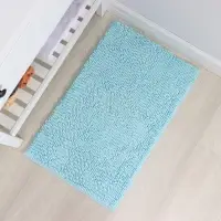 Коврик для ванной Доляна &laquo;Букли длинные&raquo;, 50&times;80 см, длина букли 2 см, голубой