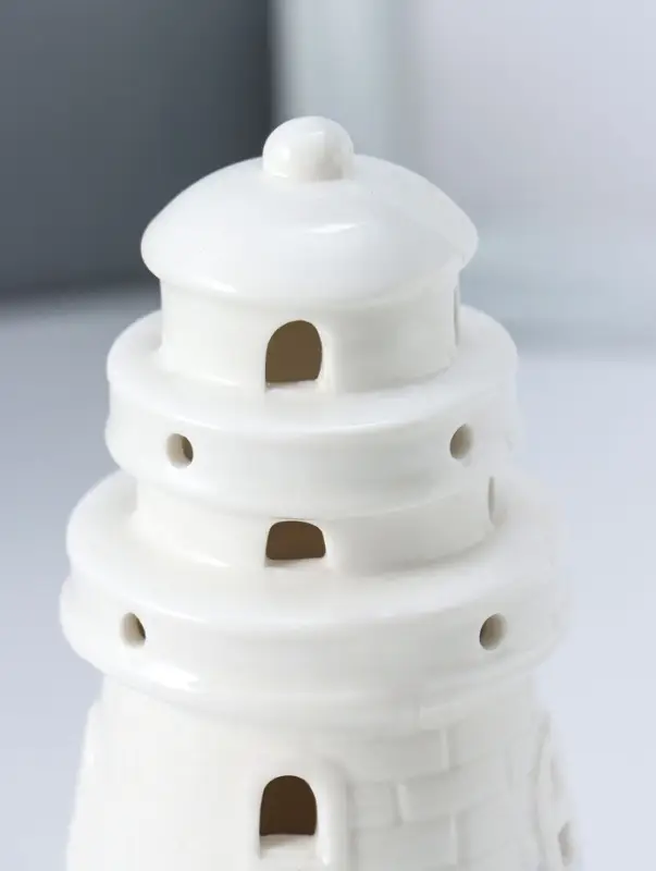 Сувенир керамика свет "Маяк" бело-синий 8х8х15,5 см