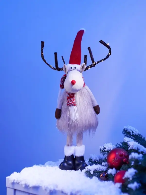 Фигура текстиль «Новогодний лосик» 58 см, 10 LED, от батареек CR2032×1, свечение тёплое белое Фигура текстиль «Новогодний лосик» 58 см, 10 LED, от батареек CR2032×1, свечение тёплое белое