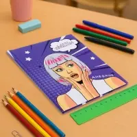 Дневник школьный для 1-11 классов, &laquo;Девушка. Пор-арт&raquo;, твёрдая обложка 7БЦ, матовая ламинация, тиснение фольгой, 40 листов