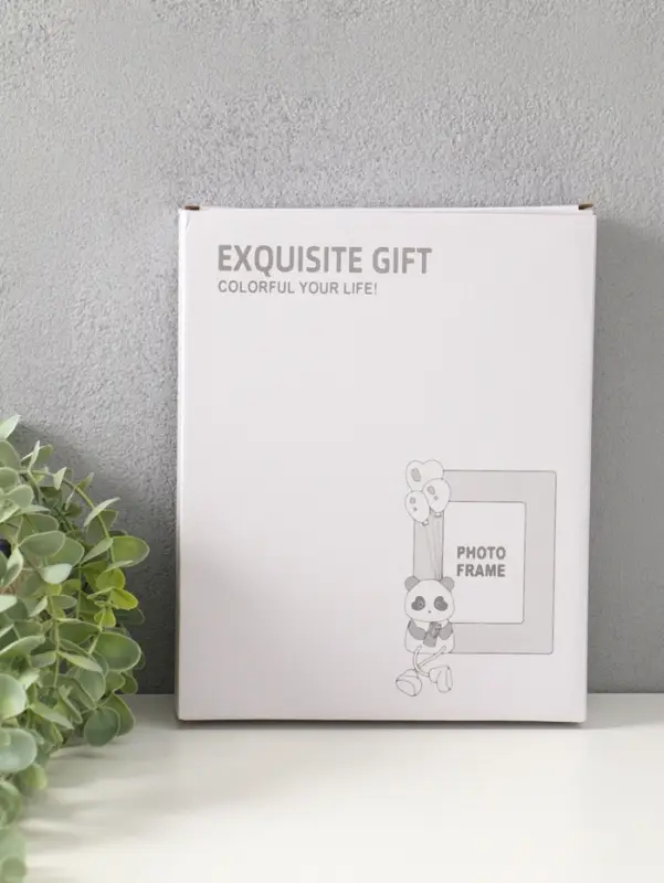 Фоторамка пластик 13х18 см "Пандочка с бамбуком" серый, горизонталь 3,5х24,5х19 см