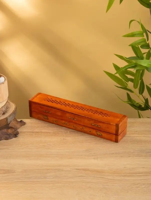 Пенал для благовония двойной с хранением, дерево шишам 30,5 см Пенал для благовония двойной с хранением, дерево шишам 30,5 см