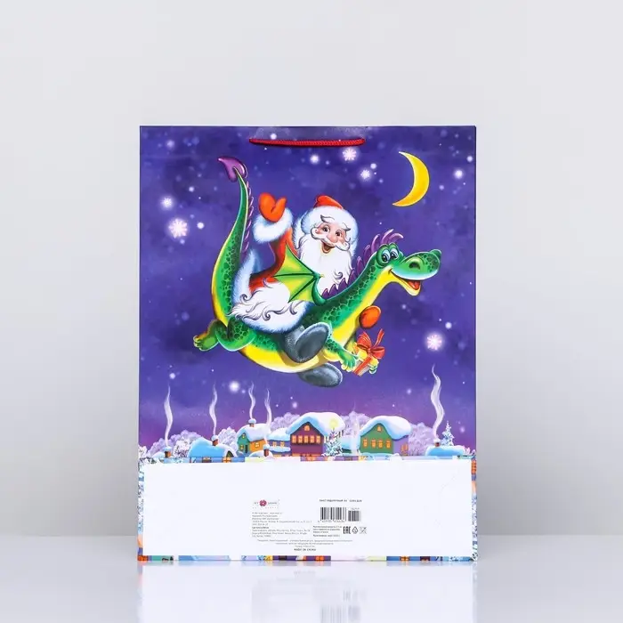 Пакет подарочный «Дед Мороз и Дракоша» , 33×42.5×10 см