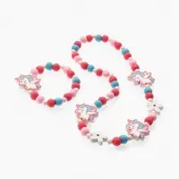 Набор детских украшений Выбражулька &laquo;Единорожки милые&raquo;, 2 предмета: бусы, браслет, розовый