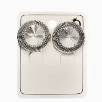 Серьги клипсы для ушей QF &laquo;Винтаж&raquo;, белая в чернёном серебре